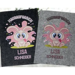 Hausaufgabenheft Hülle Filz Lustiger Hase Grundschule Schulheft Schutzhülle Umschlag Geschenkidee Ei