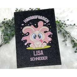 Hausaufgabenheft Hülle Filz Lustiger Hase Grundschule Schulheft Schutzhülle Umschlag Geschenkidee Ei