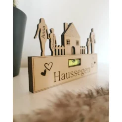 Haussegen als Magnet | Wasserwaage aus Holz | Kühlschrankmagnet | Richtfest | Hochzeitsgeschenk | Einzugsgeschenk