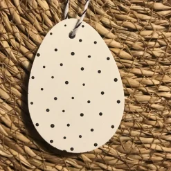 Hübsche Anhänger aus Beton, Motive für Ostern, weiß, handbemalt, 6er Set