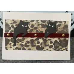 Hübsche Karte mit Katzenmotiv, Handarbeit mit Umschlag