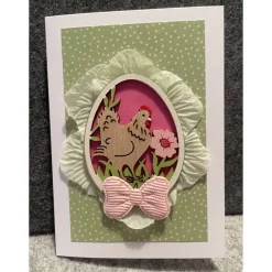 Hübsche Osterkarte, Handarbeit, mit Umschlag