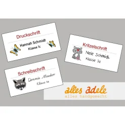 Heftaufkleber für die Schule mit Namen 24 Stk. - kleine Elfe/Fee | personalisiert