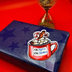 Heiße Schokolade Geschenketikett Vinylsticker | beschriftbarer Weihnachtsaufkleber X-Mas