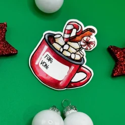 Heiße Schokolade Geschenketikett Vinylsticker | beschriftbarer Weihnachtsaufkleber X-Mas