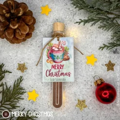 Heiße Schokolade im Reagenzglas aus echter Schweizer Schokolade, Weihnachtsgeschenk, Wichtelgeschenk