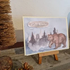 Hello Winter - Bär im Wald - Weihnachtskarte