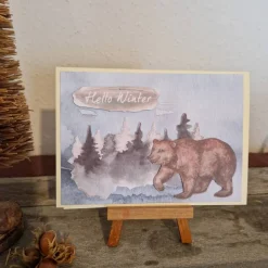 Hello Winter - Bär im Wald - Weihnachtskarte