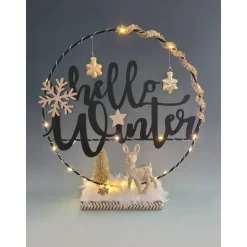 Hello Winter in edler Ausführung mit Beleuchtung,Winter,Weihnachten,Deko,Geschenk,UNIKAT