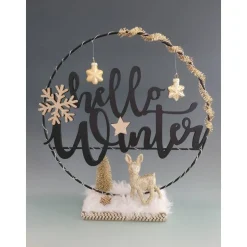 Hello Winter in edler Ausführung mit Beleuchtung,Winter,Weihnachten,Deko,Geschenk,UNIKAT
