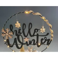Hello Winter in edler Ausführung mit Beleuchtung,Winter,Weihnachten,Deko,Geschenk,UNIKAT