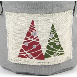 Henkeltopf **2 Bäume** von ZWEIFARBIG Leinen Weihnachten Übertopf Weihnachtsdeko Dekoration Dekotopf