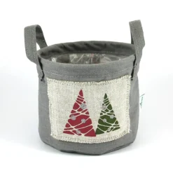 Henkeltopf **2 Bäume** von ZWEIFARBIG Leinen Weihnachten Übertopf Weihnachtsdeko Dekoration Dekotopf