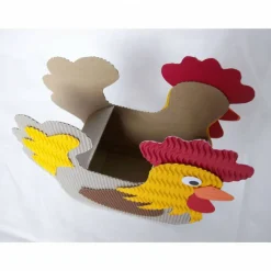 Henne Osternest, Huhn als Osterkörbchen oder Osterdeko, Frühlingsdekoration aus Wellpappe, originelles Osternest