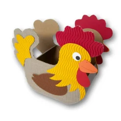 Henne Osternest, Huhn als Osterkörbchen oder Osterdeko, Frühlingsdekoration aus Wellpappe, originelles Osternest