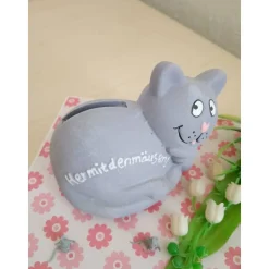 Her mit den Mäusen – Spardose Geldgeschenk Katze als Unikat für jeden Anlass, 13 x 18 cm