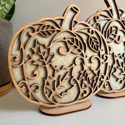 Herbst Deko Kürbis aus Holz, Herbstdeko, Serviettentechnik