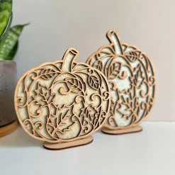 Herbst Deko Kürbis aus Holz, Herbstdeko, Serviettentechnik