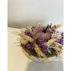 Herbstdeko Herbstgesteck Kürbis Trockenblumen