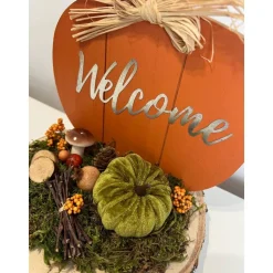 Herbstdeko Herbstgesteck Kürbis
