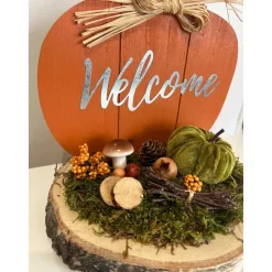 Herbstdeko Herbstgesteck Kürbis