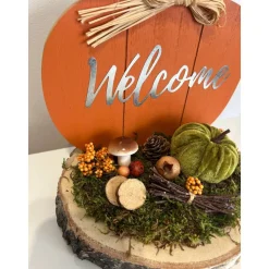 Herbstdeko Herbstgesteck Kürbis