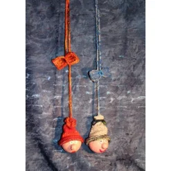 Herbstdeko KUGELWICHTEL SCHLEIFERL 2er Set Handgemachte Wichtel aus Kunststoffkugeln für Deine Herbst- oder Winterdekor