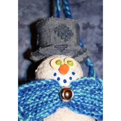 Herbstdeko SCHNEEMANN und KUGELWICHTEL 2er Set Handgemachte Hängedek aus Kunststoffkugeln für Deine Winterdeko