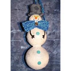 Herbstdeko SCHNEEMANN und KUGELWICHTEL 2er Set Handgemachte Hängedek aus Kunststoffkugeln für Deine Winterdeko