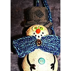 Herbstdeko SCHNEEMANN und KUGELWICHTEL 2er Set Handgemachte Hängedek aus Kunststoffkugeln für Deine Winterdeko