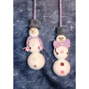Herbstdeko SCHNEEMANN-DUO 2er Set Handgemachte Hängedeko aus Kunststoffkugeln für Deine Winterdeko oder Weihnachtsdeko
