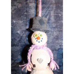 Herbstdeko SCHNEEMANN-DUO 2er Set Handgemachte Hängedeko aus Kunststoffkugeln für Deine Winterdeko oder Weihnachtsdeko