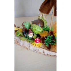 Herbstdeko Tischdeko Feld Garten – Erntedankfest Sonnenblume Vogelscheuche auf Baumscheibe