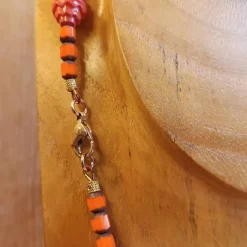 Herbstfeuer - Glasperlenkette aus Lampionperlen der 1930er