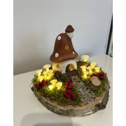 Herbstgesteck Herbstdeko Herbst Baumscheibe Pilzhaus Igel