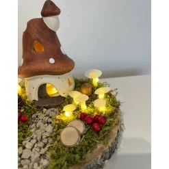 Herbstgesteck Herbstdeko Herbst Baumscheibe Pilzhaus Igel