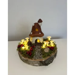 Herbstgesteck Herbstdeko Herbst Baumscheibe Pilzhaus Igel