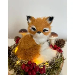 Herbstgesteck Herbstdeko auf einer Baumscheibe Wohndeko Fuchs