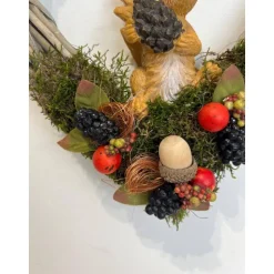 Herbstkranz Herbstdeko herbstlicher Kranz Türkranz Türschmuck Türdeko Eichhörnchen