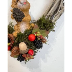 Herbstkranz Herbstdeko herbstlicher Kranz Türkranz Türschmuck Türdeko Eichhörnchen