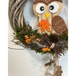Herbstkranz Türkranz Türschmuck Türdeko Eule Herbstdeko