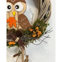 Herbstkranz Türkranz Türschmuck Türdeko Eule Herbstdeko