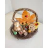 Herbstliche Tischdeko Igel im Korb – Unikat Deko 20x20 cm für den Herbst