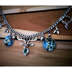 Herren-Charivari , Trachtenschmuck, 1- reihig, Hirsch