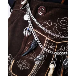 Herren-Charivari aus Edelstahl, Trachtenschmuck, 2- reihig, Josef