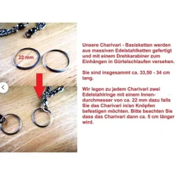 Herren-Charivari aus Edelstahl, Trachtenschmuck, 1- reihig, Michl