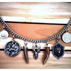 Herren-Charivari aus Edelstahl, Trachtenschmuck, 1- reihig, Michl