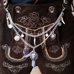 Herren-Charivari aus Edelstahl, Trachtenschmuck, 2- reihig, Hias