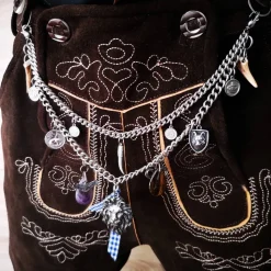 Herren-Charivari aus Edelstahl, Trachtenschmuck, 2- reihig, Hias