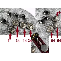 Herren-Charivari aus Edelstahl, Trachtenschmuck, 2- reihig, Hias